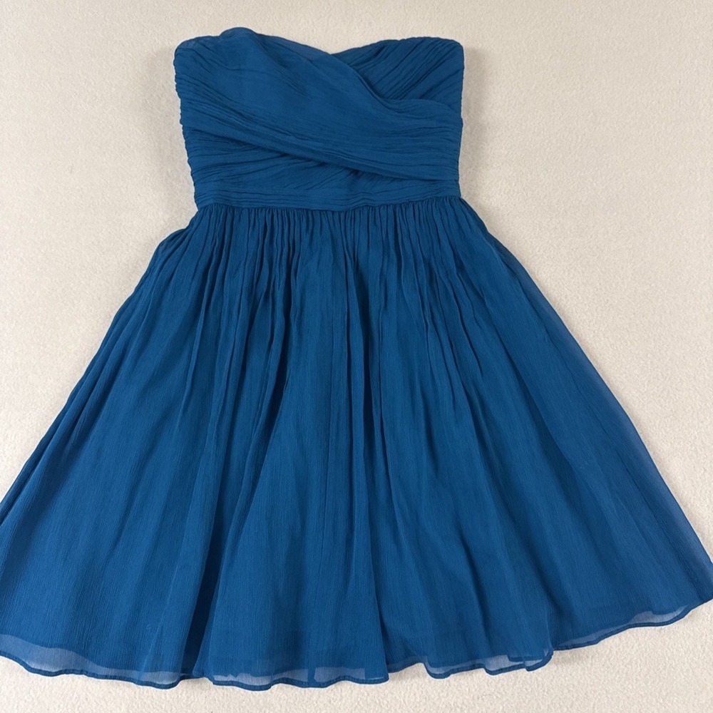 J. Crew Mini Dress Silk Chiffon Strapless‎ Cocktail Party Dance Formal Size 0